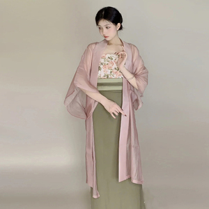 宋制传统汉服夏季长干寺旋裙改良褙子吊带三裥裙日常汉元素上班穿