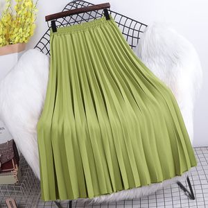 2022春季新款小个子百褶裙中长款高腰a字裙高腰遮胯显瘦半身裙ins