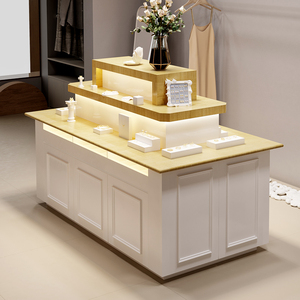 化妆品中岛展示柜多功能货架饰品首饰柜台服装店鞋包衣帽双面展柜