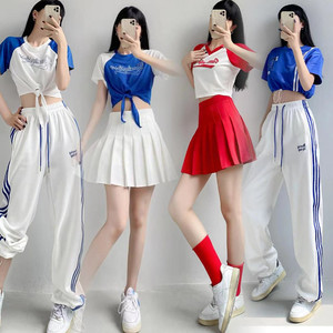 成人演出服爵士舞男女学生韩版女团拉拉队表演啦啦操啦啦队服装潮