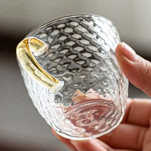 康宁玻璃杯日式鱼鳞纹玻璃茶具套装防高温玻璃家用功夫茶壶茶杯