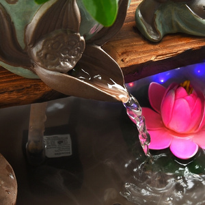 家庭居家高山房间流水摆件茶几喷泉吧台养鱼餐桌时尚餐厅家用家