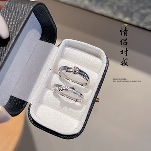 香港正生纯银925银饰灵动结情侣对戒小众设计感戒指节日送女友礼