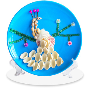 儿童贝壳画 幼儿园手工diy海洋生物材料包贴画 盘子摆件创意制作