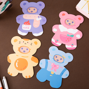 ins风小熊贺卡祝福卡立体创意生日片 可爱圣诞元旦新年节日礼品卡