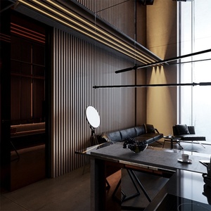 实木格栅板集成墙板护墙板吊顶集成门客厅高槽多轨屏风现代木条