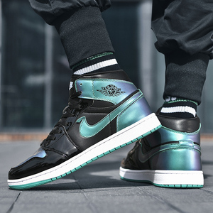 摩耐克韩版aj1男鞋正品官网空军一号aj变色龙男鞋休闲高帮板鞋女