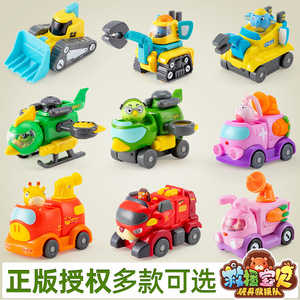 救援宝贝玩具全套声光回力车嘟当曼儿童变形拼装工程车消防车飞机