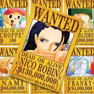 海贼王悬赏令墙贴 航海王罗宾王下七武海周边通缉令超大海报壁纸