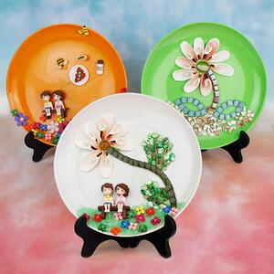 感恩节手工自制盘子儿童制作工具套装幼儿园diy美术课材料包摆件