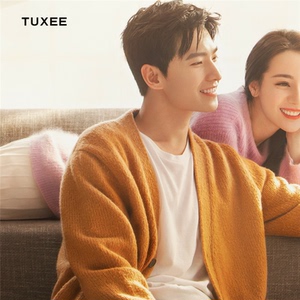 正品tuxee你是我的荣耀杨洋于途男女同款针织开衫简约黄色上衣服