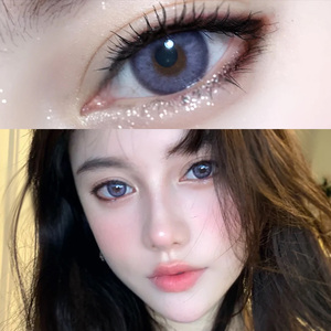 钻石棱紫美瞳女年抛买一送一日抛小直径14.2混血欧美蓝色美乐菲em