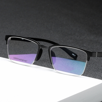 tr90半框商务男近视眼镜变色防蓝光无鼻托防过敏方弹性女成品框11