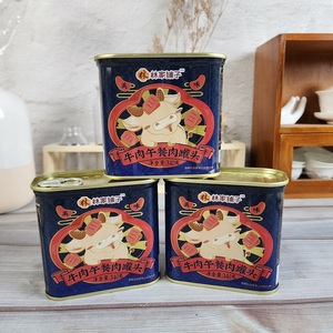 【林家铺子】牛肉午餐肉罐头340g*1盒火锅麻辣烫三明治开盒即食