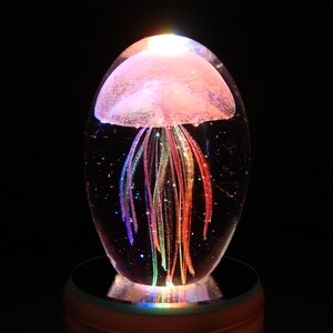 玻璃发光音乐盒水母球水晶摆件手工家居饰品生日礼物送闺蜜男女1