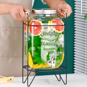 冰箱冷水壶玻璃果汁罐饮料桶可乐桶带龙头夏季水果茶壶水龙头酿酒