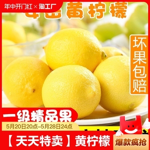 四川安岳黄柠檬5斤新鲜水果奶茶店专用现摘薄皮一级果香水甜柠檬