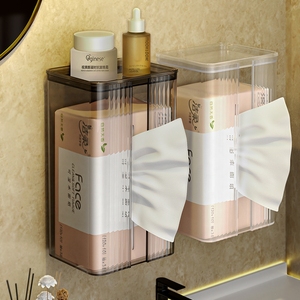 纸巾盒壁挂式洗脸巾收纳盒卫生间厕所厨房倒挂抽纸盒卫生纸餐巾纸