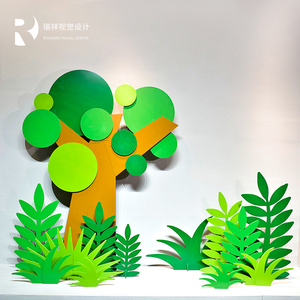 童装店橱窗装饰布置道具春夏季卡通主题幼儿园美陈场景创意摆件