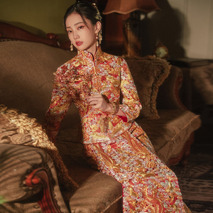 高级奢华龙凤褂褂皇修身秀禾服新娘2022新款中式婚服夏季结婚嫁衣