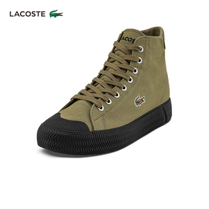 lacoste法国鳄鱼女鞋春季时尚潮流高帮帆布鞋板鞋女|40cfa0040