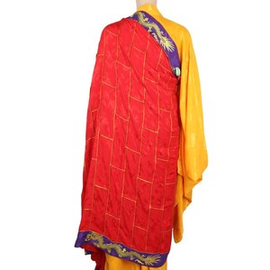 台湾芭黎僧衣主法衣袈裟 真丝祖衣定制红色祖衣丝绸暗花祖衣紫色