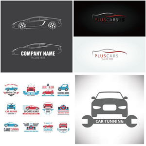 a0308汽车标志logo车辆维修交通工具方向盘eps设计素材ai矢量图