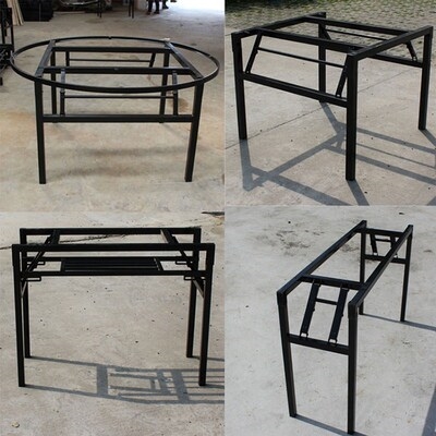 公司折叠式桌脚桌腿架四方四角长桌家具摆件底架防滑铁架子长条条