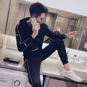 抖音潮牌社会男士衣服一身全套网红痞帅潮男装一套装搭配帅气潮流