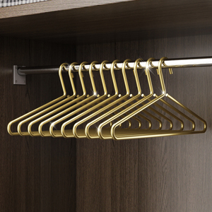 丹麦高端实心铝合金无痕防滑挂衣架家用衣橱柜衣撑晾衣架加粗8mm