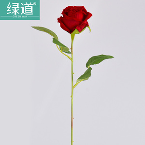 红色仿真一支玫瑰干花束jk拍照直播道具520礼物婚庆摆设装饰假花