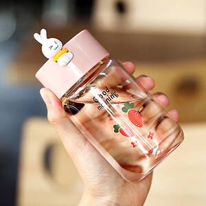 高颜值玻璃杯水杯女清新可爱便携杯子创意潮流简约小茶杯ins超萌