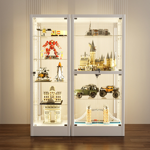 手办乐高展示柜家用展柜玻璃柜奖品模型陈列柜展示架玩具柜子酒柜