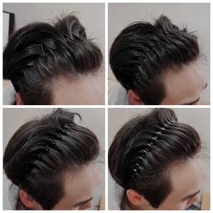 男士发箍男潮黑色隐形背头波浪发捆运动头箍女洗脸发带碎发发卡