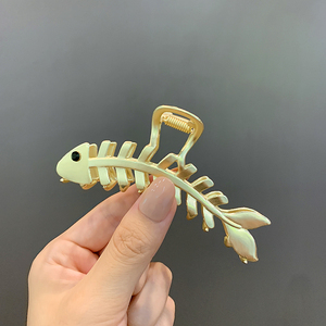 金属鱼骨抓夹女夏大号气质盘发鲨鱼夹发量多洗澡发夹女后脑勺头饰