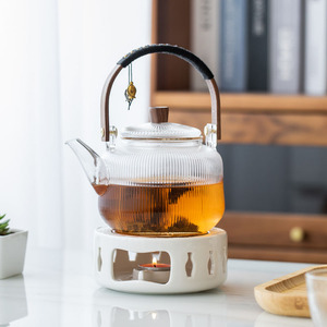水果花茶壶蜡烛加热养生泡茶壶玻璃耐高温家用烧水壶电陶炉煮茶器