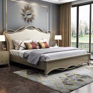 索菲亚美式轻奢床实木床1.8米欧式双人床现代简约1.5米公主床网红