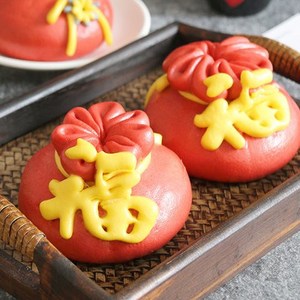 寿桃包子[现做现发]纯手工寿桃花饽饽钱袋福袋生日贺礼回礼老人寿