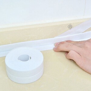 厨房洗菜池防水密封条卫生间墙角装饰强力胶带白色自粘防霉美缝贴
