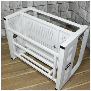 电脑框架网吧卧室办公桌单人实木防火板材客厅金属桌面机箱带锁