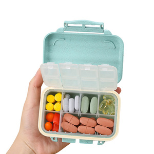 蕉趣旅行麦秸秆药盒药丸分装迷你随身便携小药盒