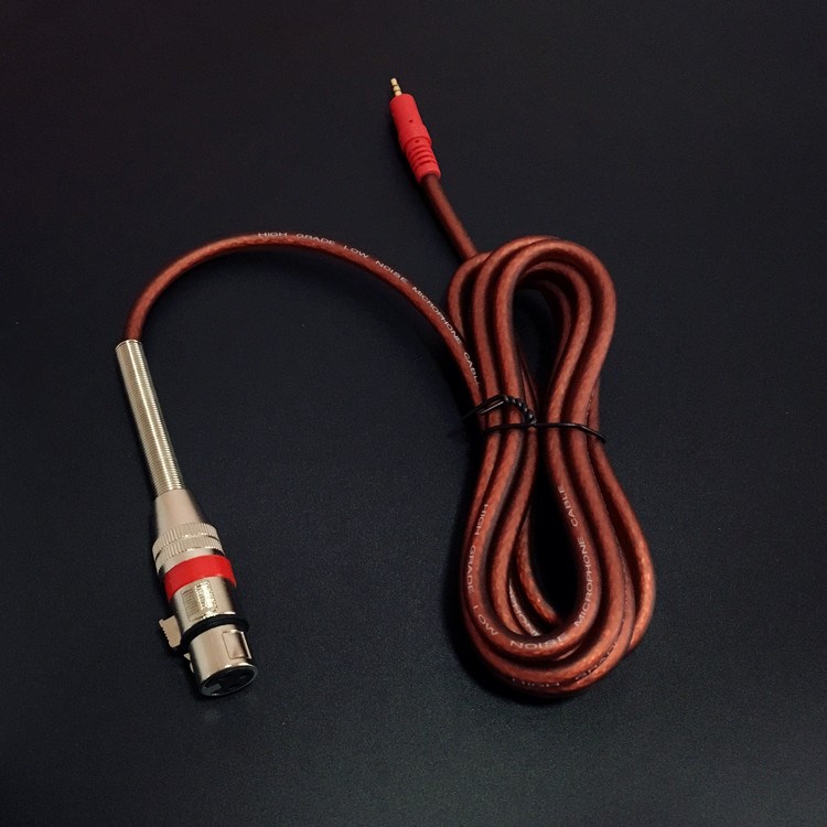 大振膜e300手持电容麦克风音频线声卡话筒连接线卡农线母转3.5mm1