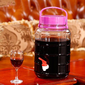 30斤咸菜加厚带龙头大号50斤灌酒泡酒玻璃瓶酒桶透明水果瓶子家.