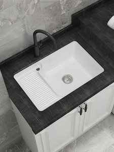 金牌官方旗舰店定制阳台陶瓷台下盆洗衣盆带搓板家用嵌入式加深洗