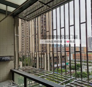 深圳定做正宗304不锈钢防盗窗网雨棚封阳台飘窗全方管防护栏窗户1