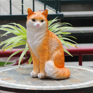 别墅庭院可爱仿真猫咪雕塑幼儿园花园草坪装饰树脂动物摆件 造景