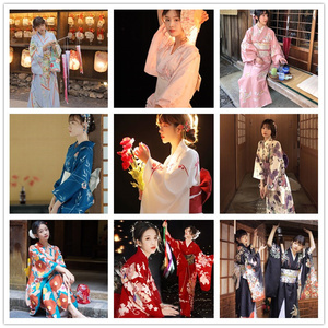 日本印花和服正装女改良中国风日式和风浴衣写真连衣裙神明少女