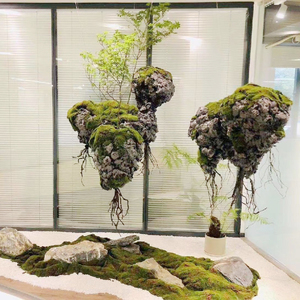 悬浮仿真假山造景悬浮石森林泡沫植物假树石头室内样板间悬挂装饰