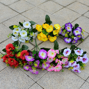 704人付款淘宝单支假花仿真花牵牛花喇叭花装饰花塑料花假花束小清新