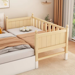实木儿童拼接床高低可调婴儿实木加宽床大人可睡可定制加宽拼接床
